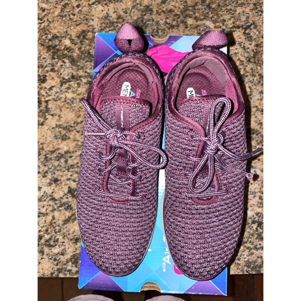 Skechers Flex Appeal 2.0 Bold Move Trainers Memory Foam Plum Sneakers, S…